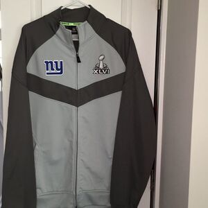 Reebok VTG New York Giants Super Bowl XLVI Warmup golf track style zipper jacket